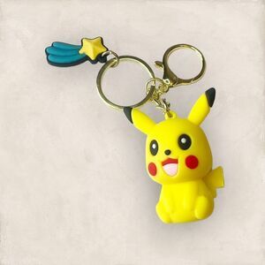 🟢Pokémon Pikacu Yellow 3D Keychain Bag Accessory